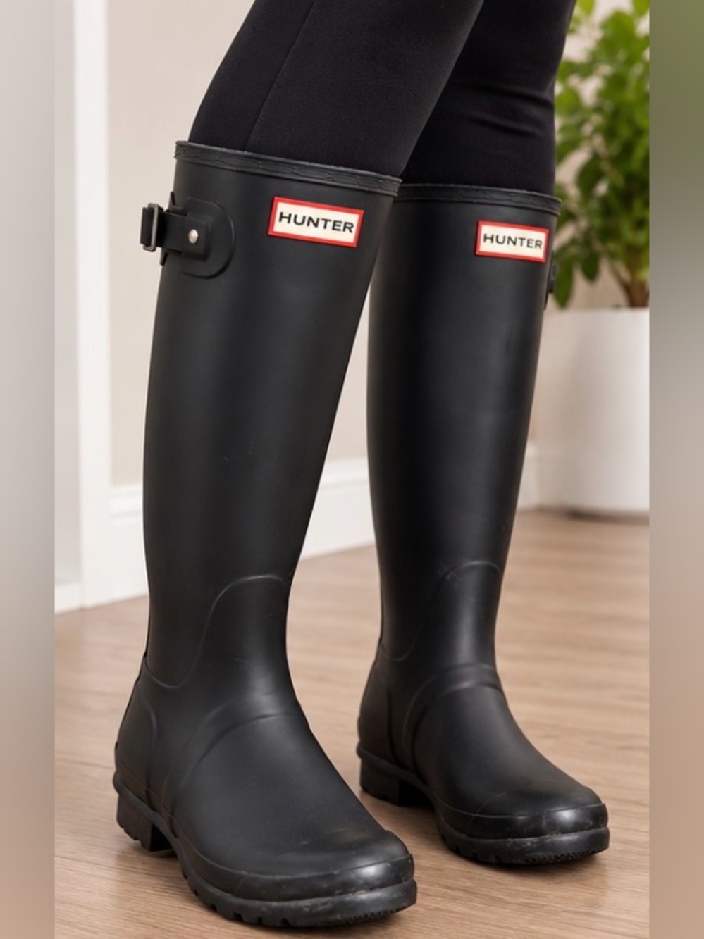 Hunter Original Tall Black Rain Boots Women's Size 8 Waterproof Wellies